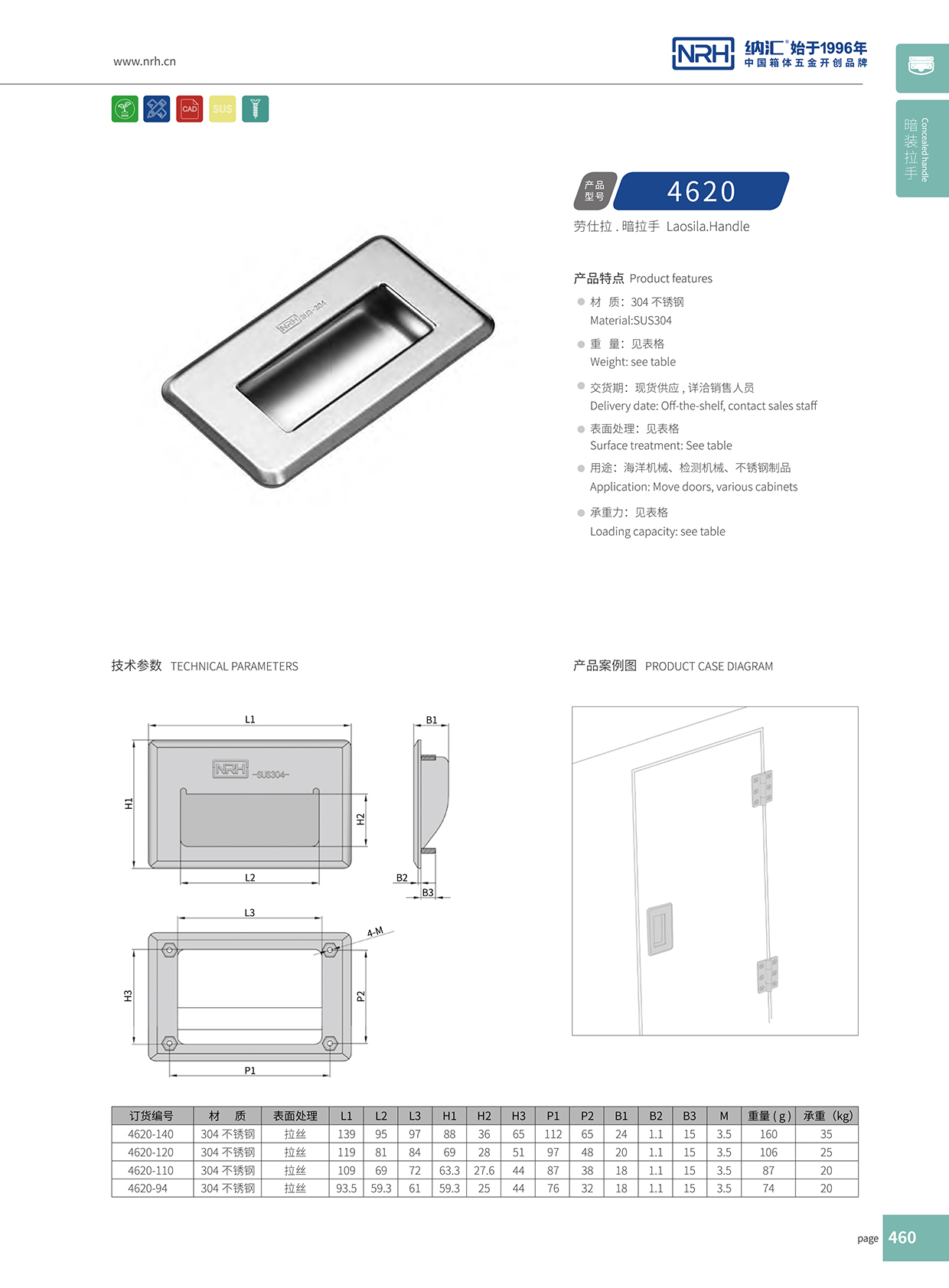 HJ04DC海角社区入口/NRH 4620-140 五金提手